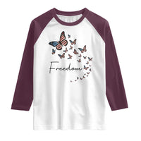 Butterfly Of Freedom American Pride Raglan Shirt