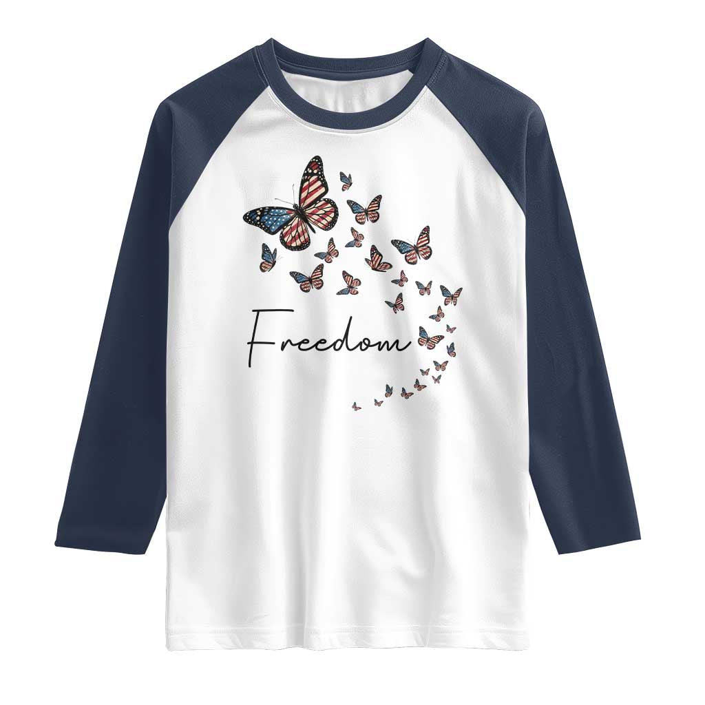 Butterfly Of Freedom American Pride Raglan Shirt