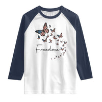 Butterfly Of Freedom American Pride Raglan Shirt