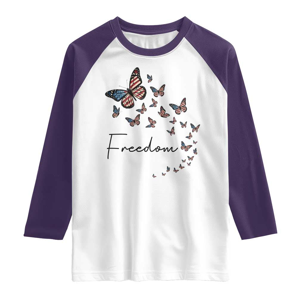 Butterfly Of Freedom American Pride Raglan Shirt