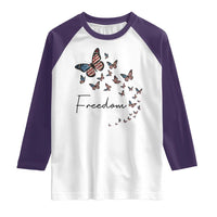 Butterfly Of Freedom American Pride Raglan Shirt