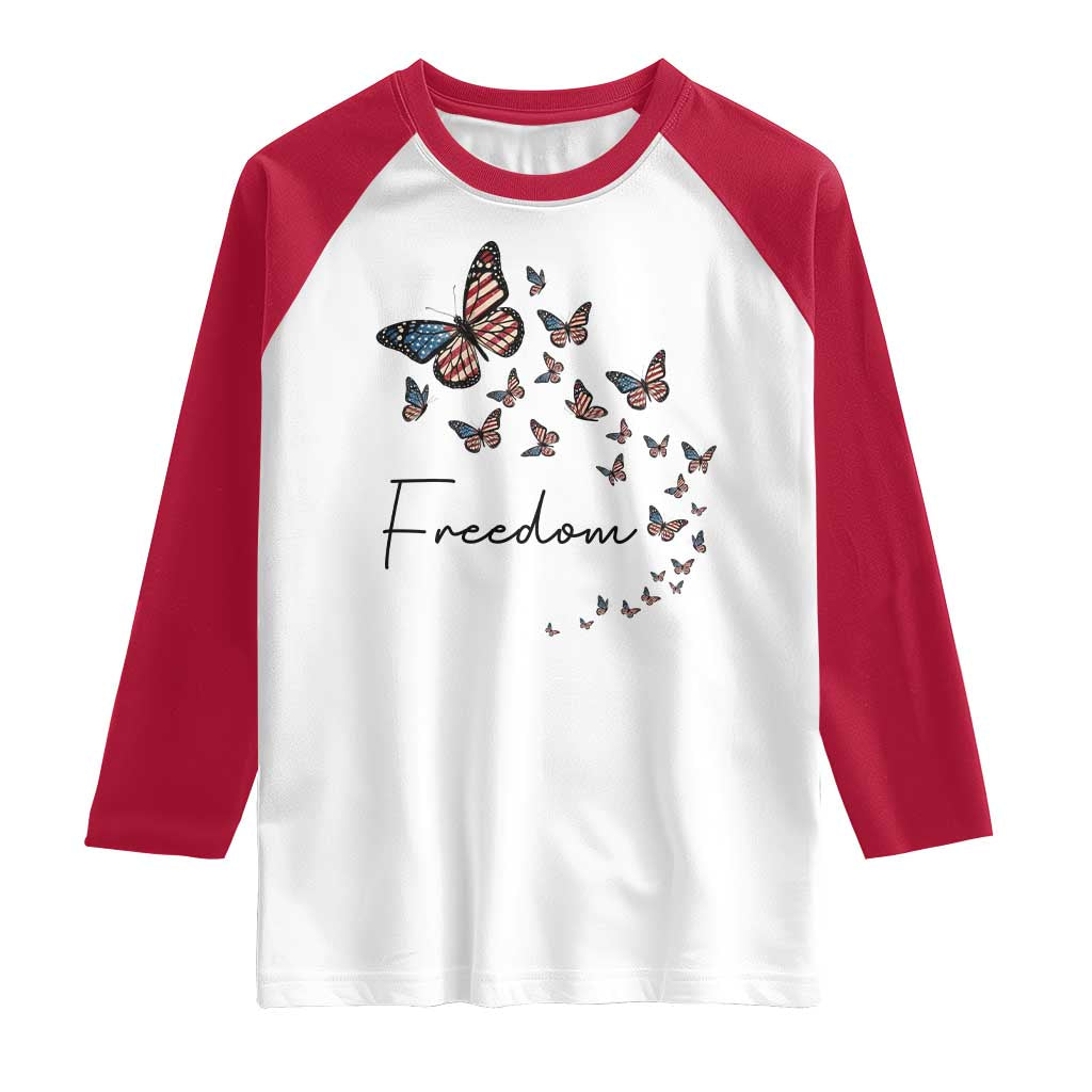 Butterfly Of Freedom American Pride Raglan Shirt