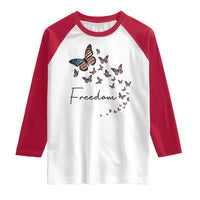 Butterfly Of Freedom American Pride Raglan Shirt