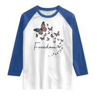 Butterfly Of Freedom American Pride Raglan Shirt