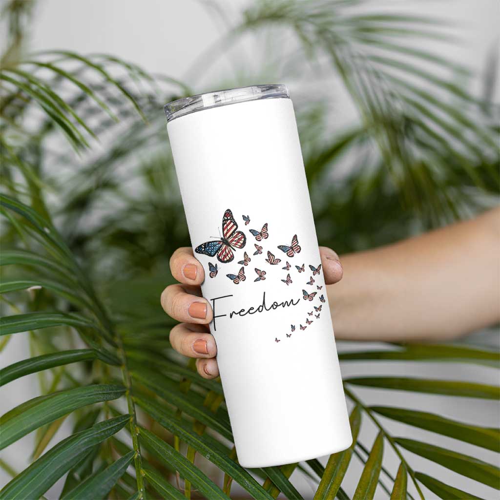Butterfly Of Freedom American Pride Skinny Tumbler