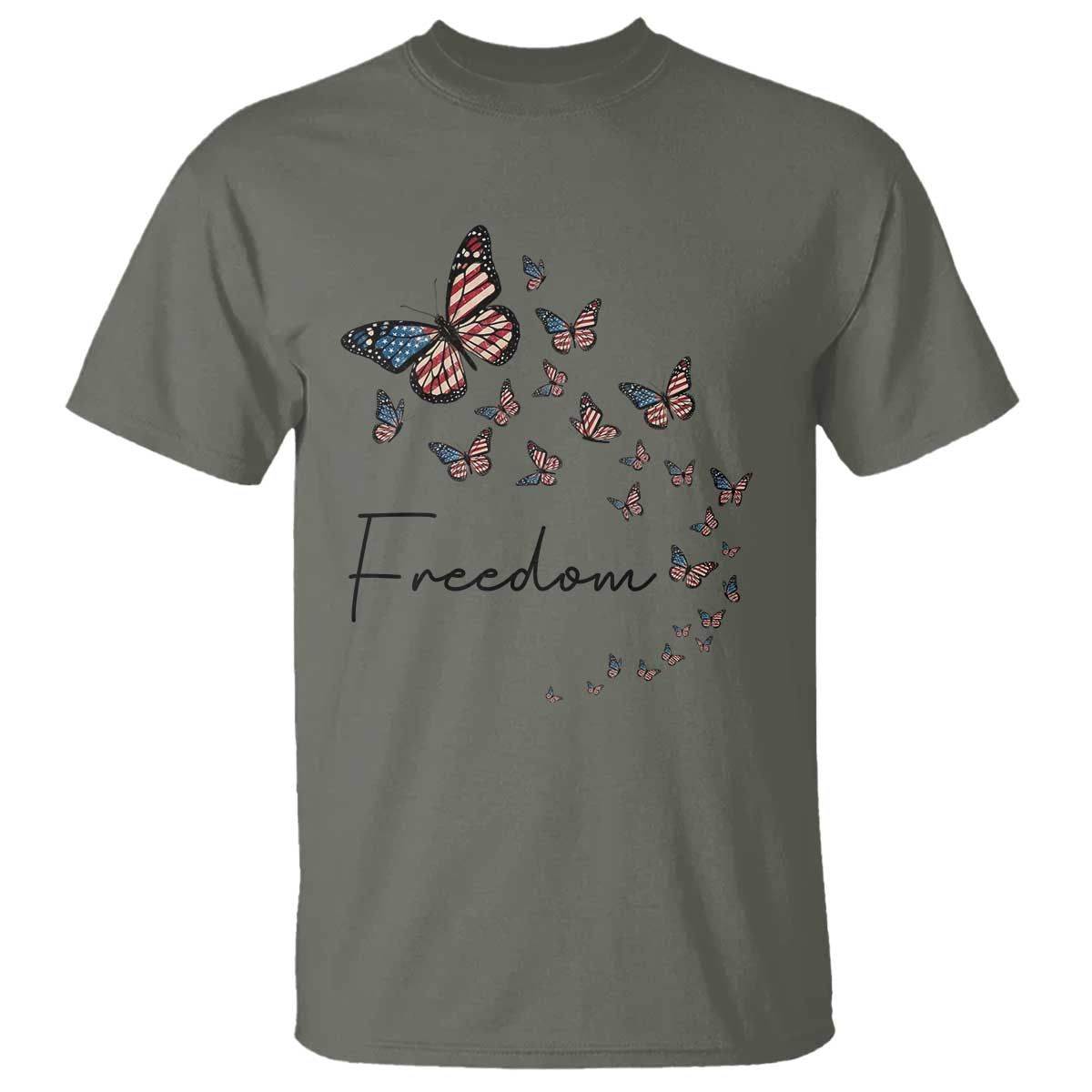 Butterfly Of Freedom American Pride T Shirt