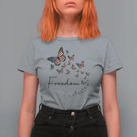 Butterfly Of Freedom American Pride T Shirt For Women