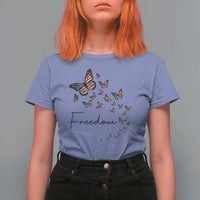 Butterfly Of Freedom American Pride T Shirt For Women