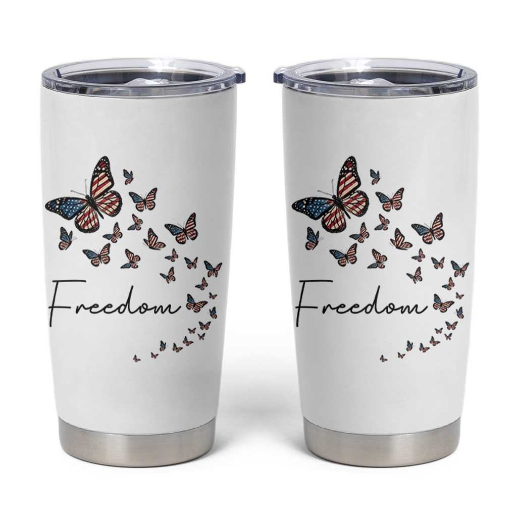 Butterfly Of Freedom American Pride Tumbler Cup