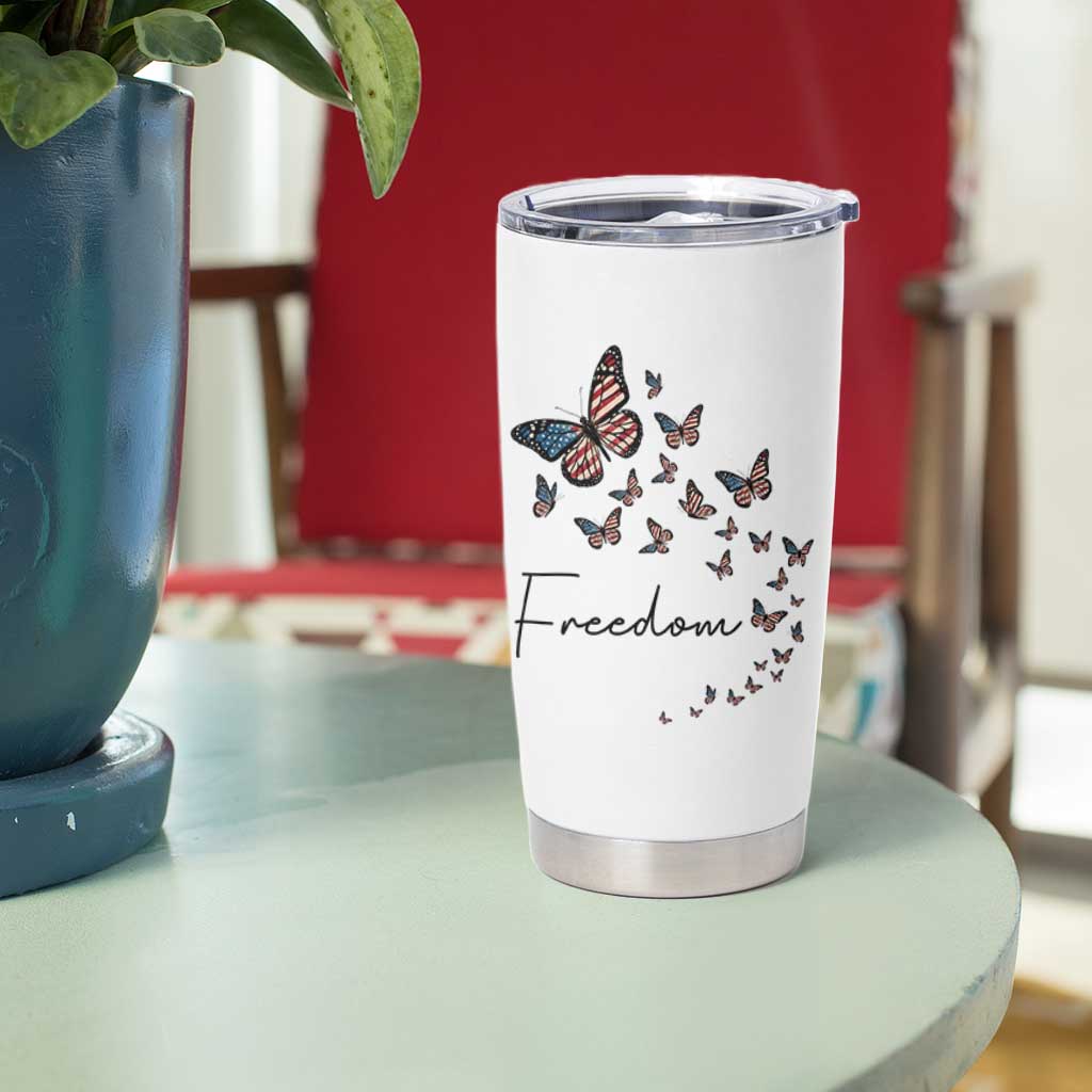Butterfly Of Freedom American Pride Tumbler Cup