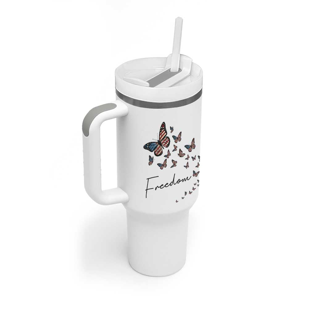 Butterfly Of Freedom American Pride Tumbler With Handle