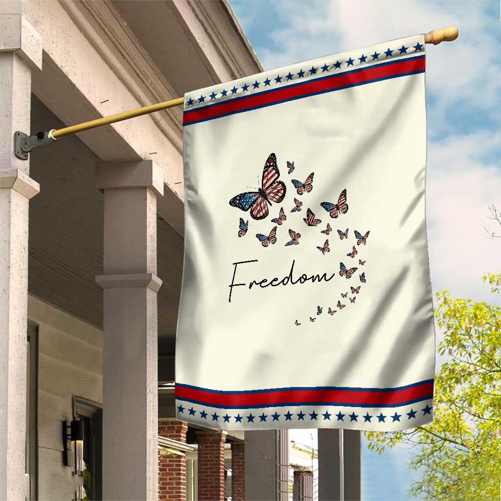 Butterfly Of Freedom American Pride Garden Flag
