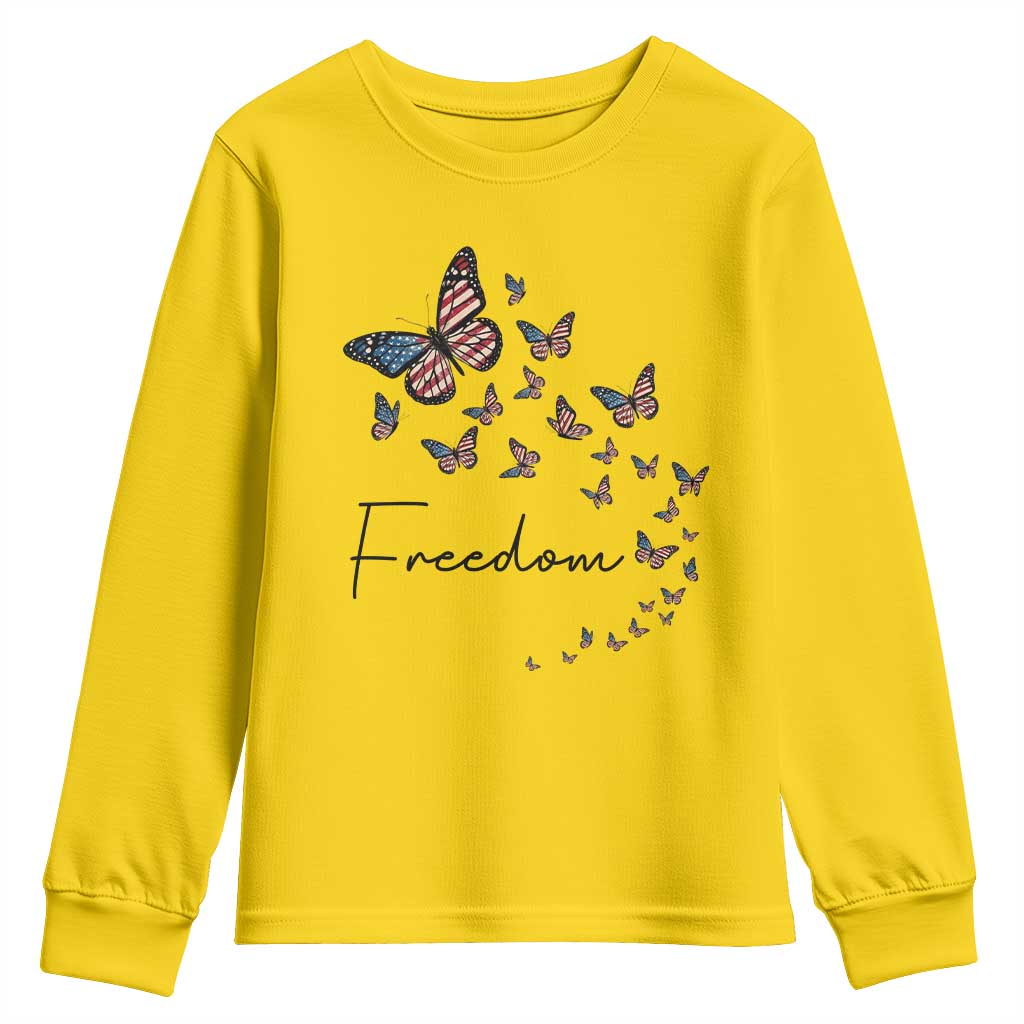 Butterfly Of Freedom American Pride Youth Sweatshirt