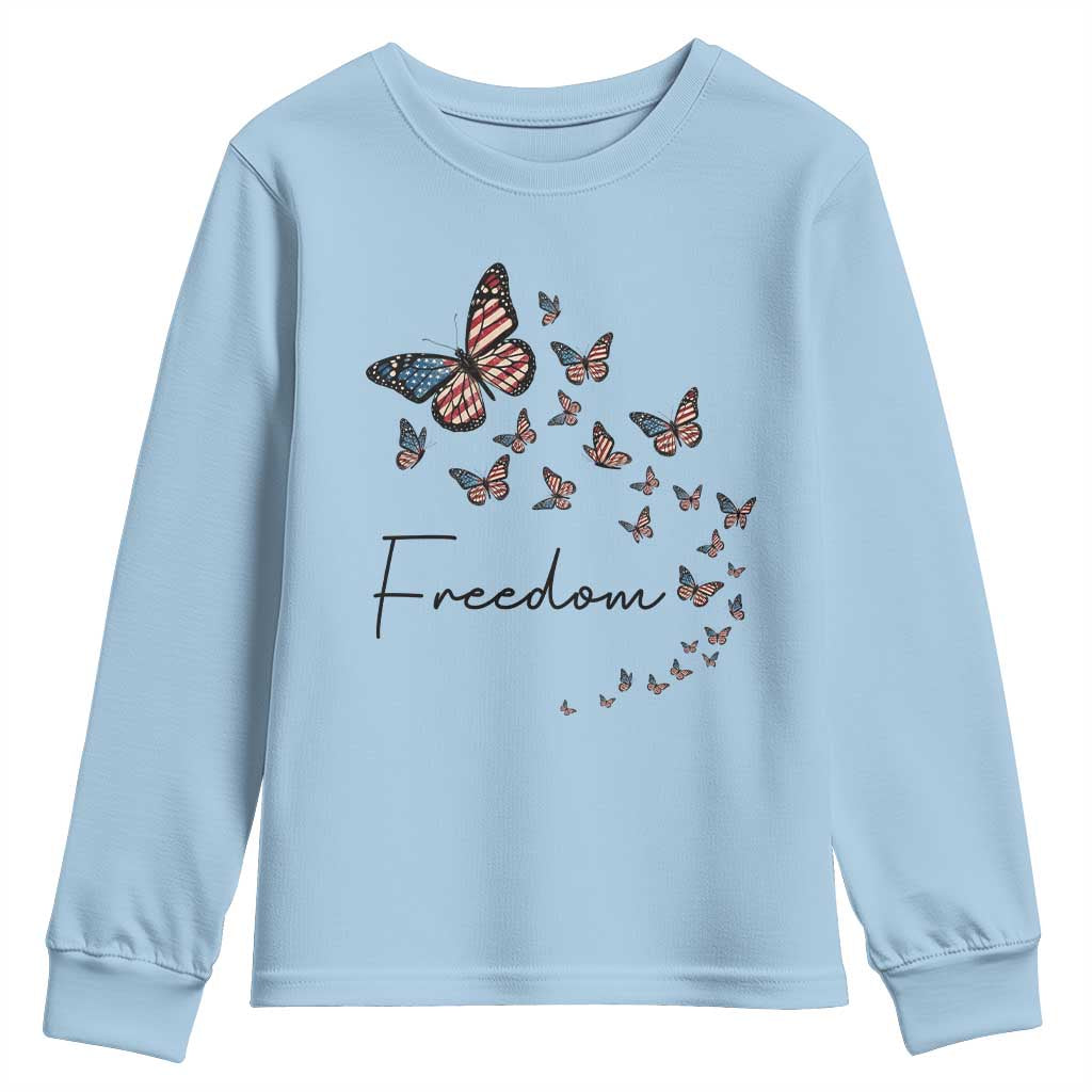 Butterfly Of Freedom American Pride Youth Sweatshirt