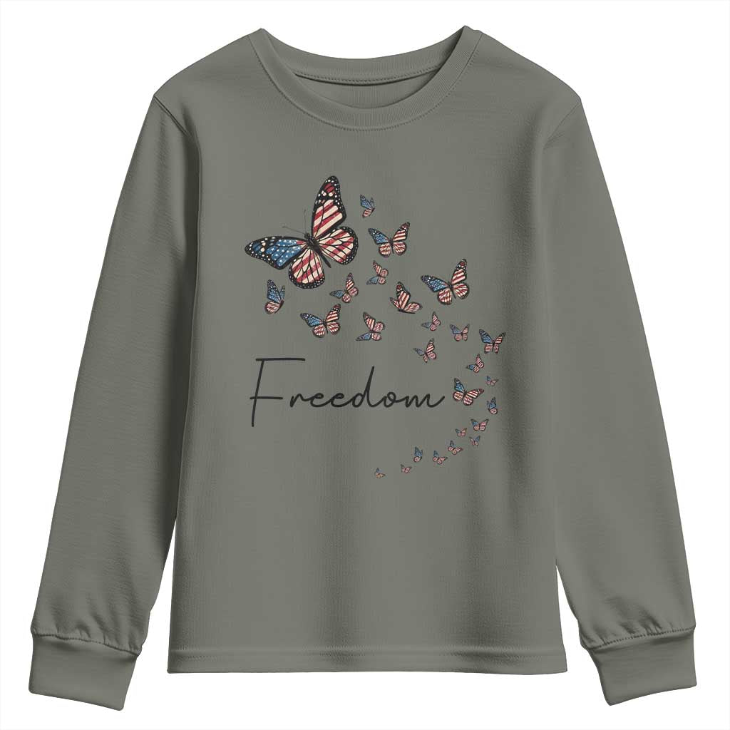 Butterfly Of Freedom American Pride Youth Sweatshirt