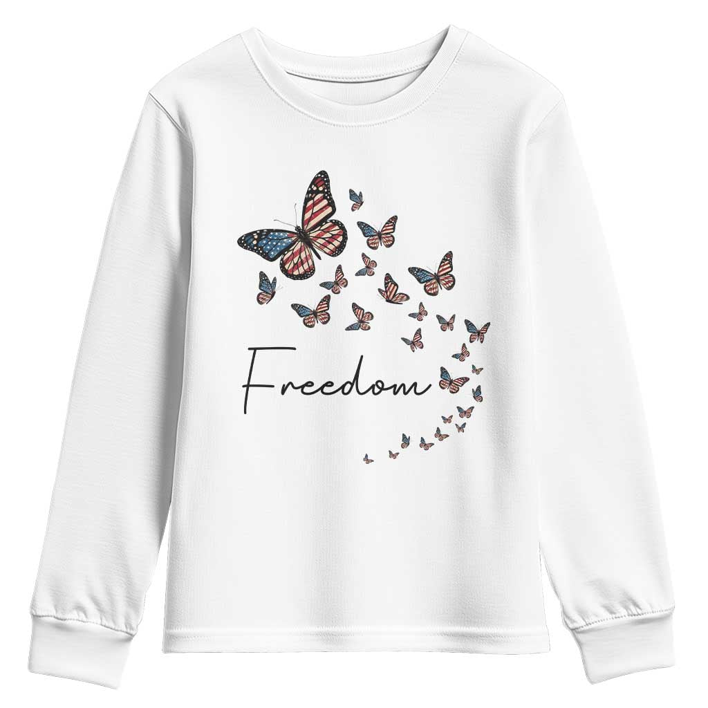 Butterfly Of Freedom American Pride Youth Sweatshirt