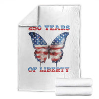 Patriotic Butterfly Throw Blanket 250 Years Of Liberty