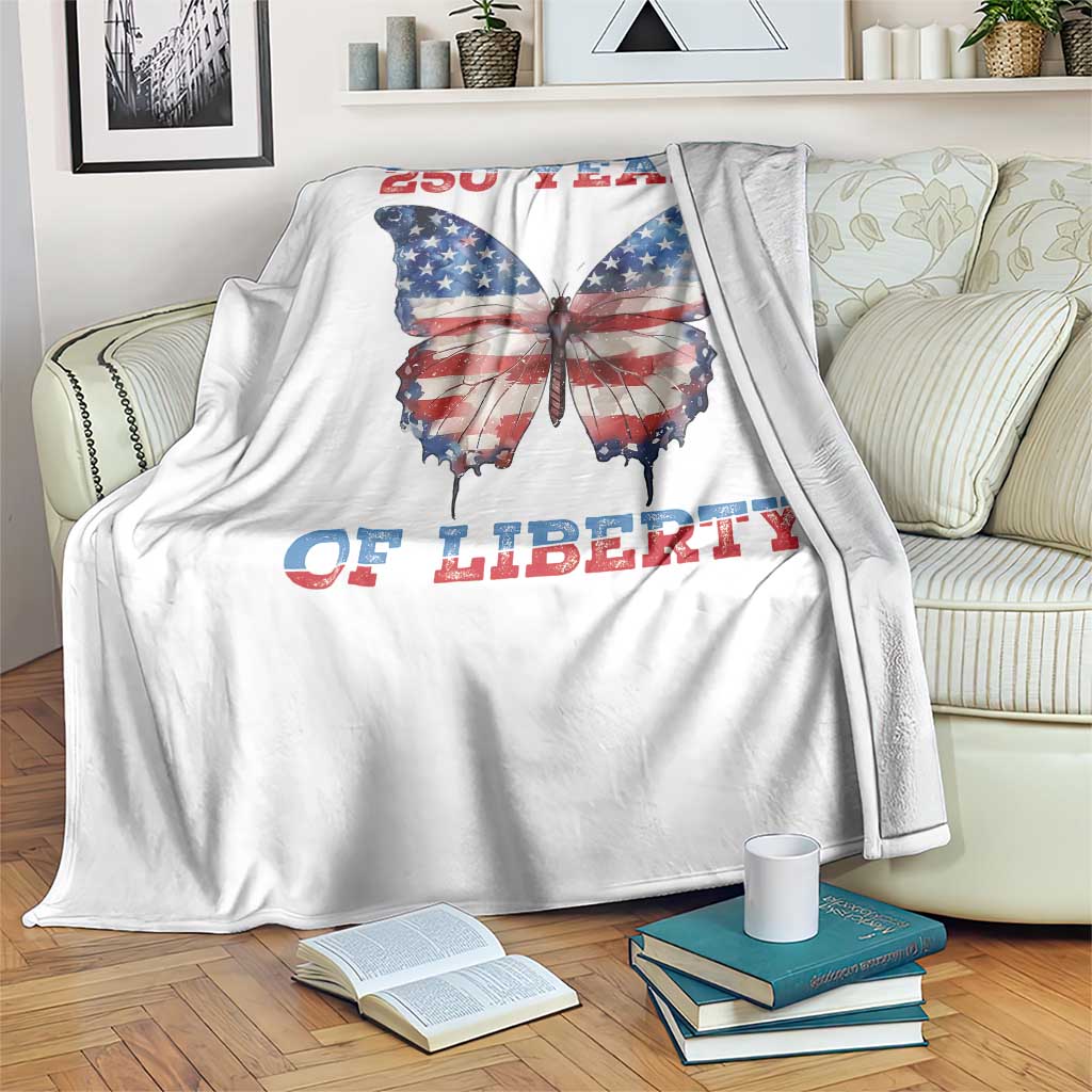 Patriotic Butterfly Throw Blanket 250 Years Of Liberty