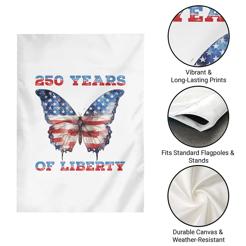 Patriotic Butterfly Garden Flag 250 Years Of Liberty