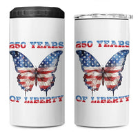 Patriotic Butterfly 4 in 1 Can Cooler Tumbler 250 Years Of Liberty