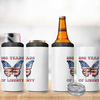 Patriotic Butterfly 4 in 1 Can Cooler Tumbler 250 Years Of Liberty