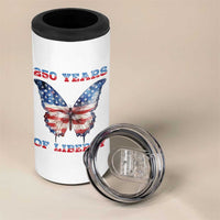 Patriotic Butterfly 4 in 1 Can Cooler Tumbler 250 Years Of Liberty