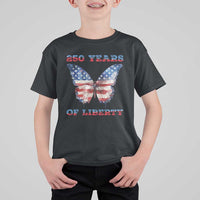 Patriotic Butterfly T Shirt For Kid 250 Years Of Liberty