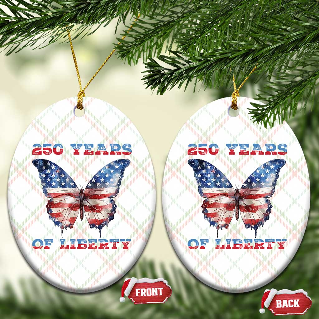 Patriotic Butterfly Ceramic Ornament 250 Years Of Liberty