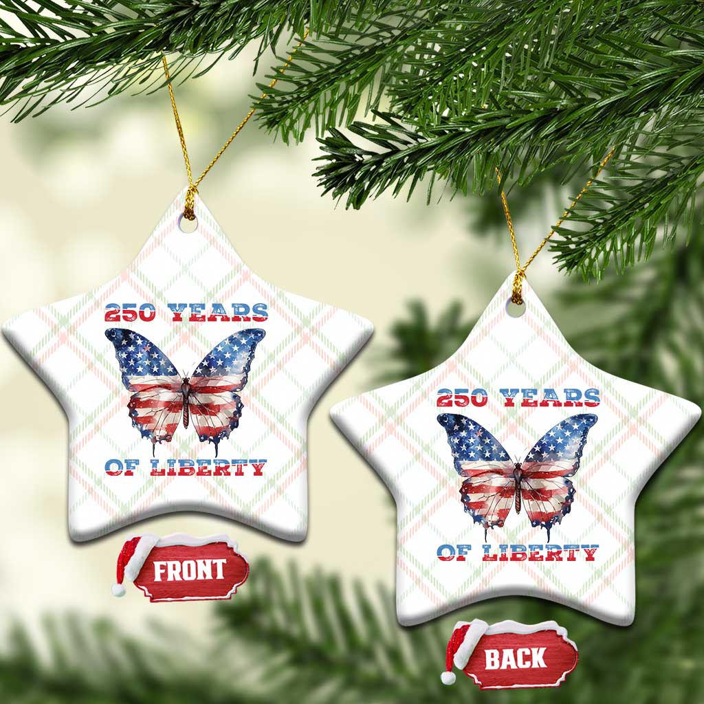 Patriotic Butterfly Ceramic Ornament 250 Years Of Liberty
