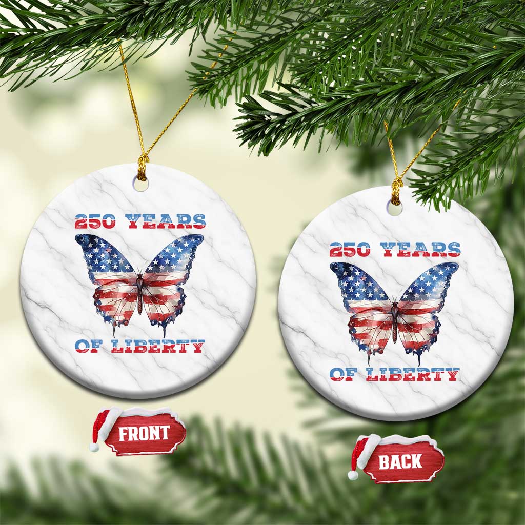 Patriotic Butterfly Ceramic Ornament 250 Years Of Liberty