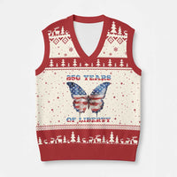 Patriotic Butterfly V-Neck Knit Sweater Vest 250 Years Of Liberty