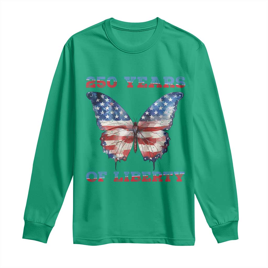 Patriotic Butterfly Long Sleeve Shirt 250 Years Of Liberty