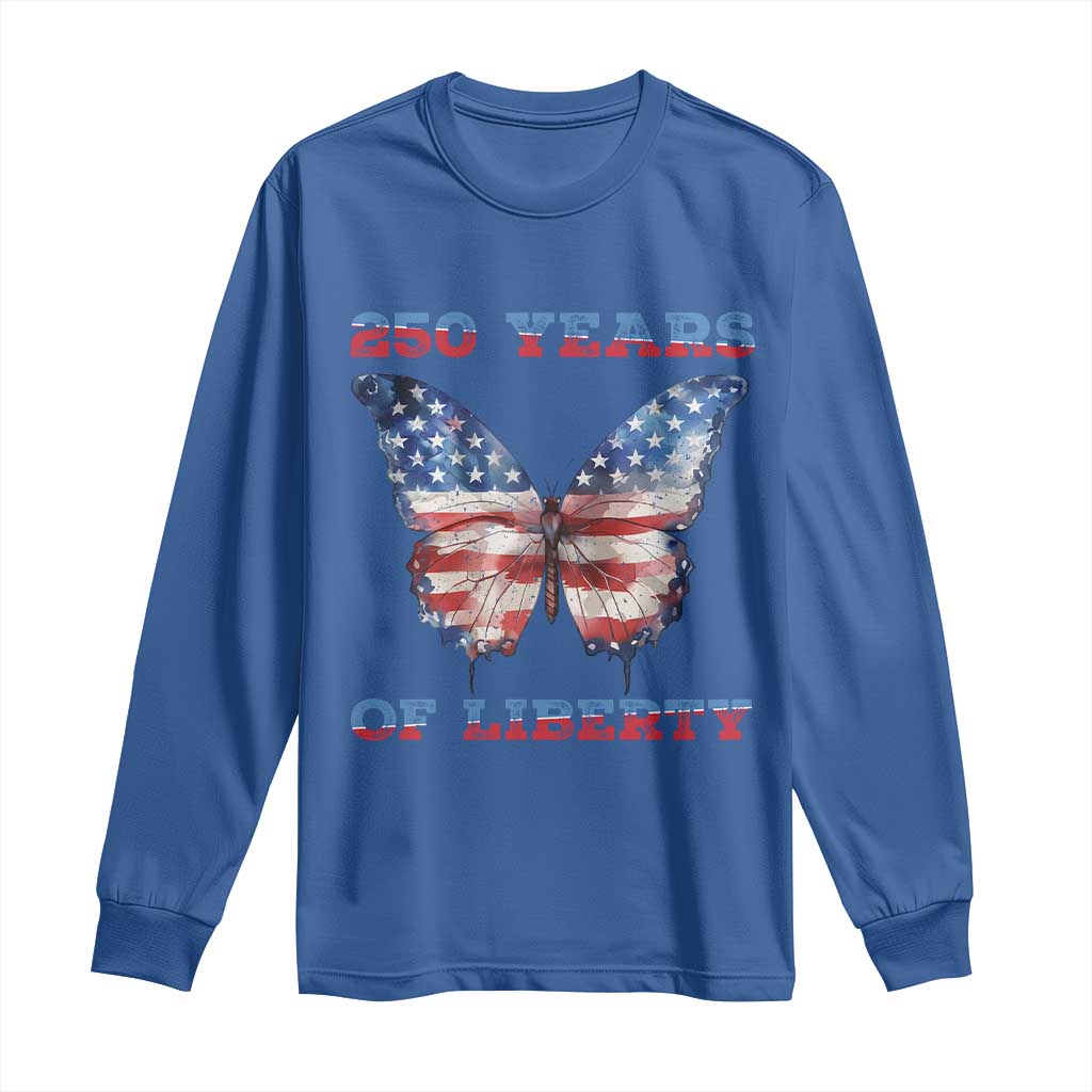 Patriotic Butterfly Long Sleeve Shirt 250 Years Of Liberty