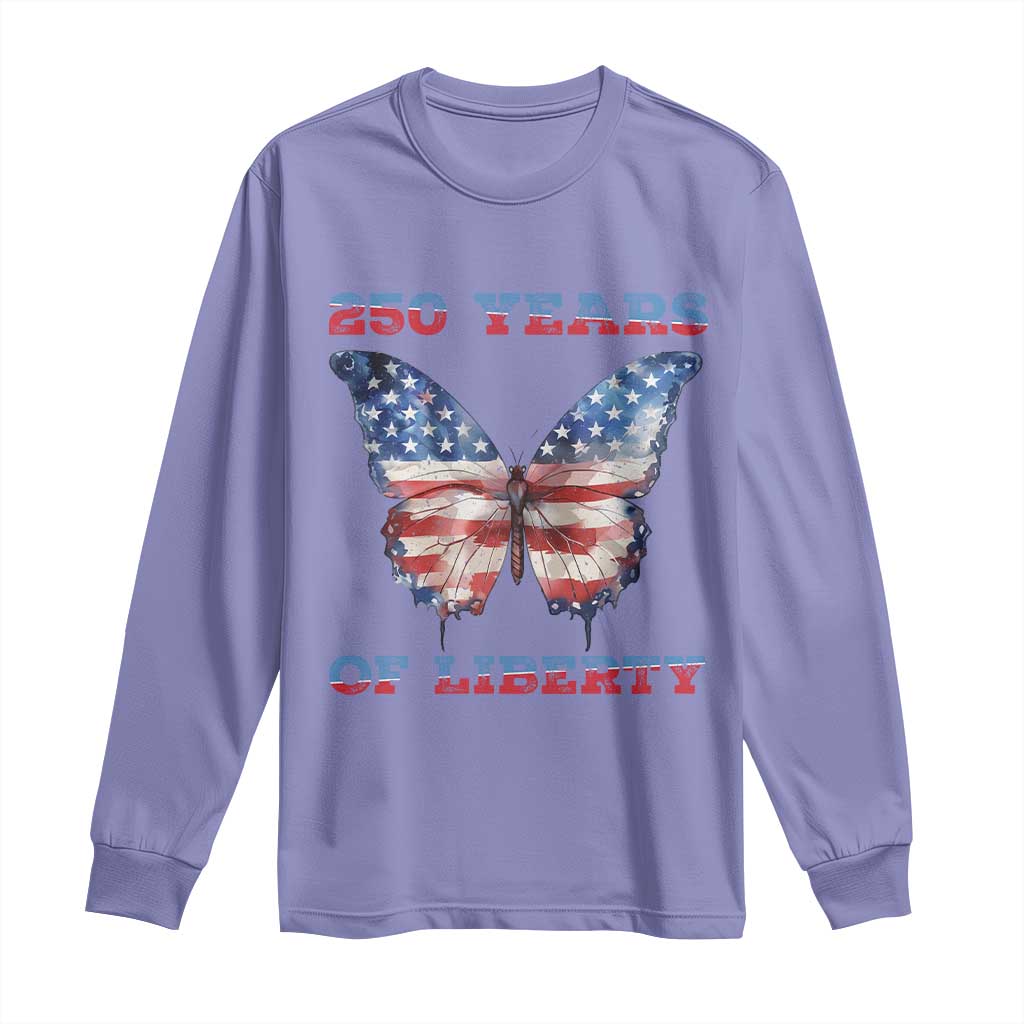Patriotic Butterfly Long Sleeve Shirt 250 Years Of Liberty