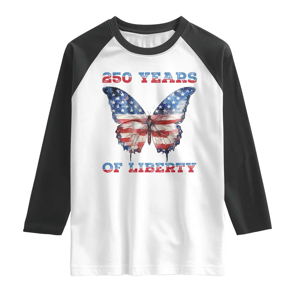 Patriotic Butterfly Raglan Shirt 250 Years Of Liberty