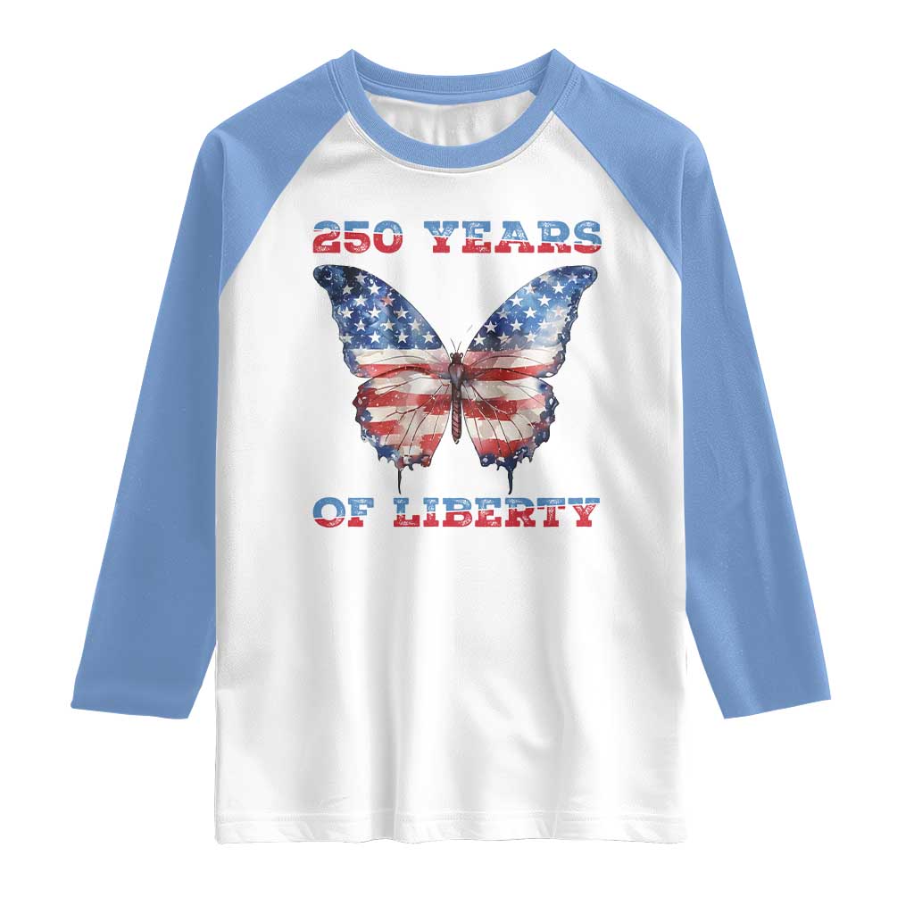 Patriotic Butterfly Raglan Shirt 250 Years Of Liberty