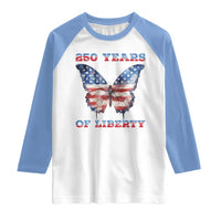 Patriotic Butterfly Raglan Shirt 250 Years Of Liberty