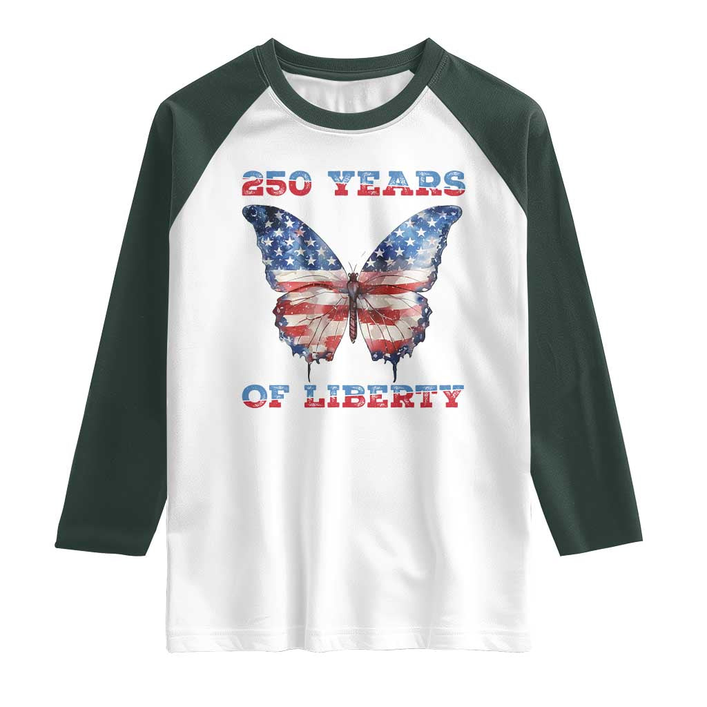 Patriotic Butterfly Raglan Shirt 250 Years Of Liberty