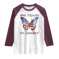 Patriotic Butterfly Raglan Shirt 250 Years Of Liberty