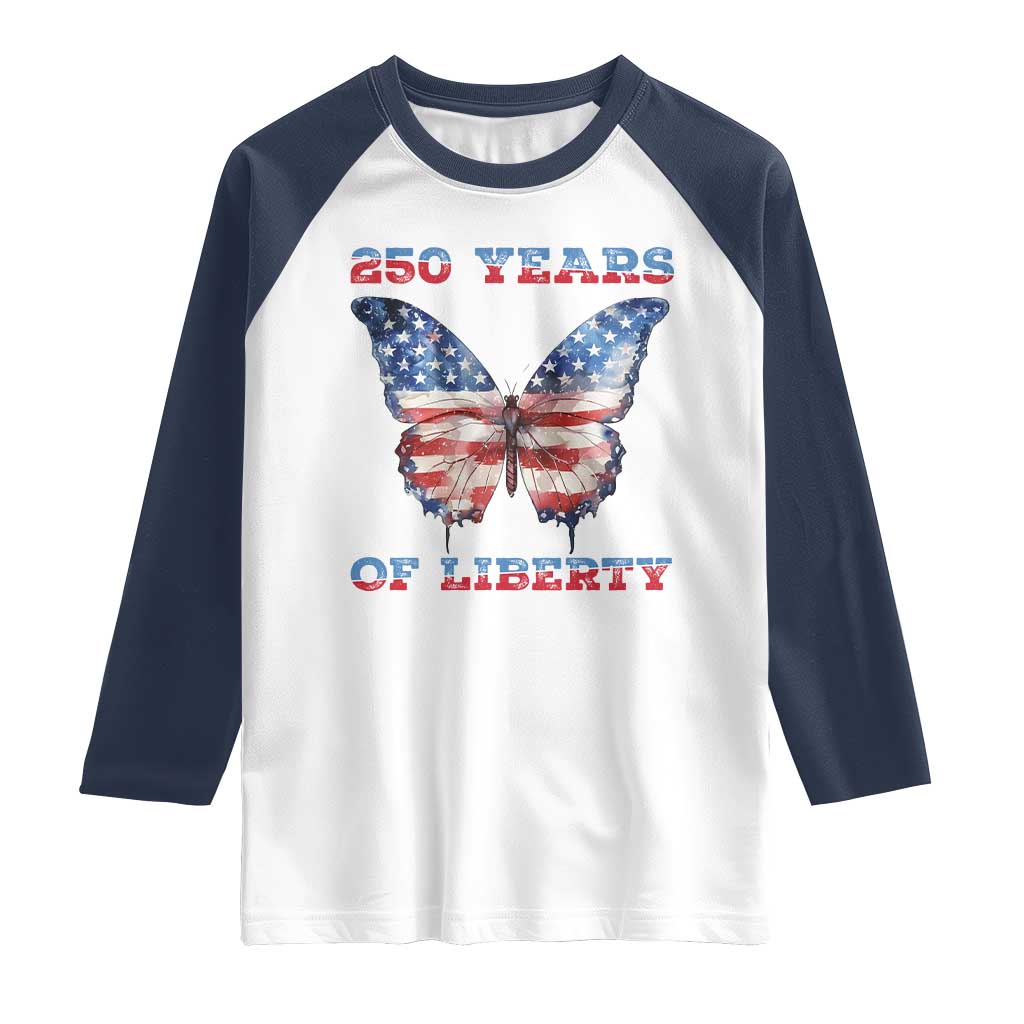 Patriotic Butterfly Raglan Shirt 250 Years Of Liberty
