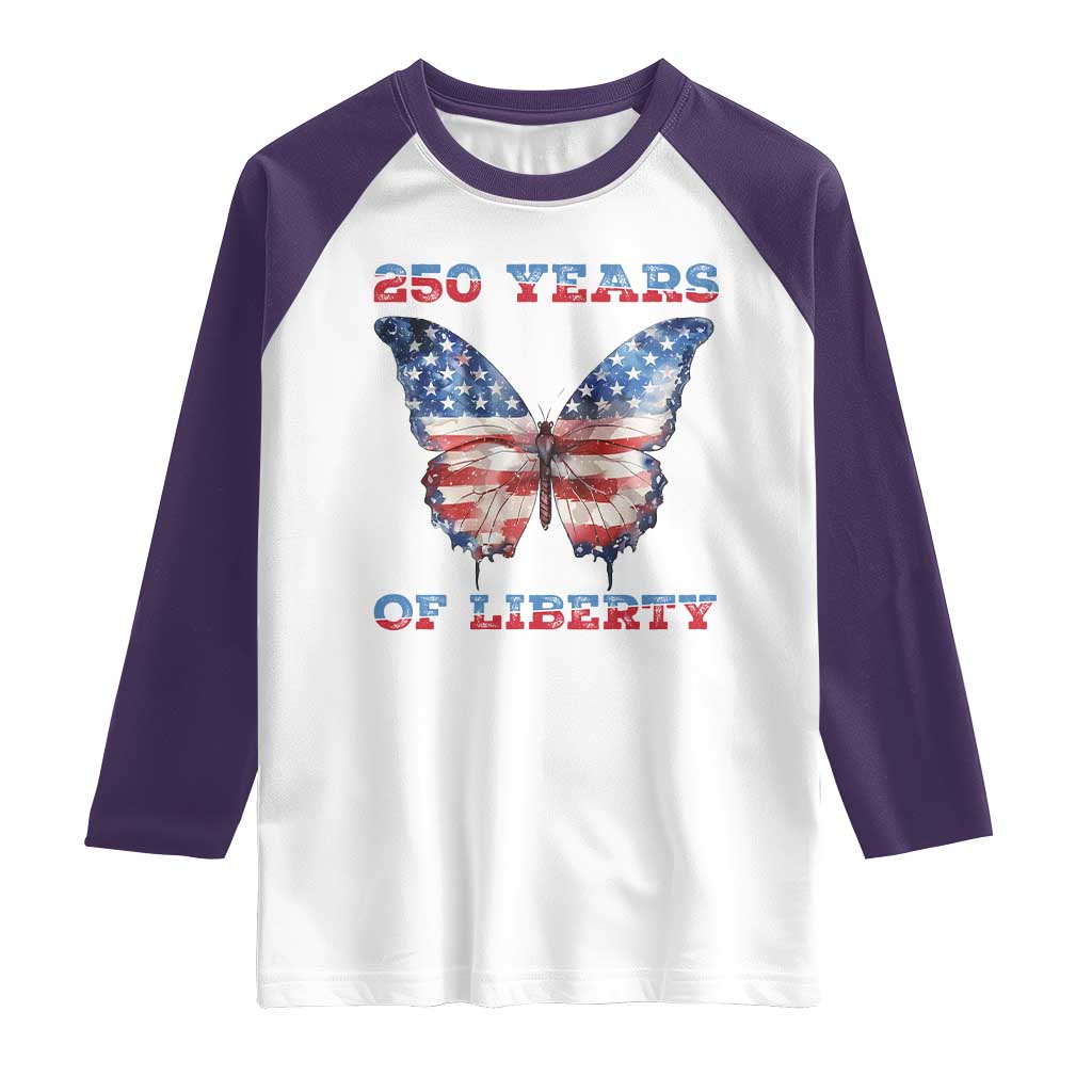 Patriotic Butterfly Raglan Shirt 250 Years Of Liberty