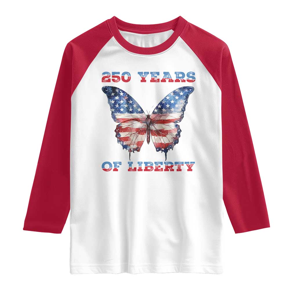 Patriotic Butterfly Raglan Shirt 250 Years Of Liberty