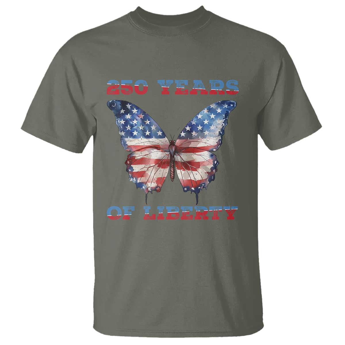 Patriotic Butterfly T Shirt 250 Years Of Liberty