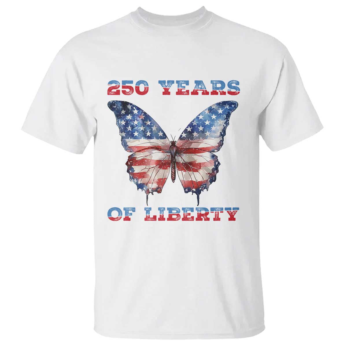 Patriotic Butterfly T Shirt 250 Years Of Liberty