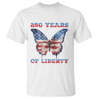 Patriotic Butterfly T Shirt 250 Years Of Liberty