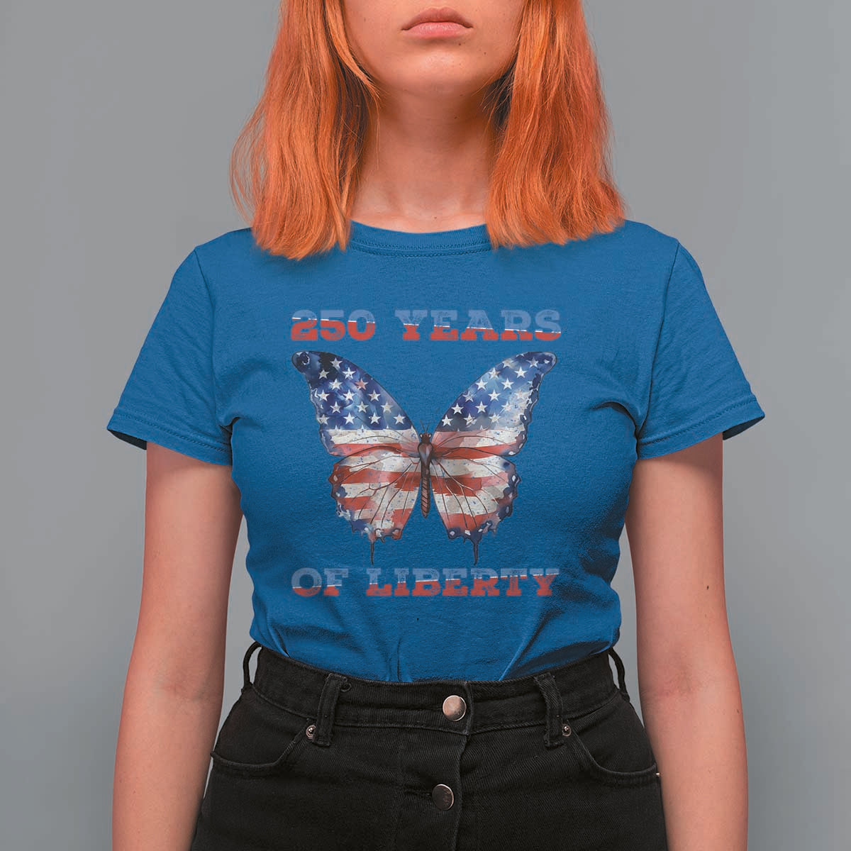 Patriotic Butterfly T Shirt For Women 250 Years Of Liberty