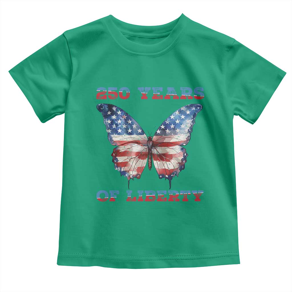 Patriotic Butterfly Toddler T Shirt 250 Years Of Liberty