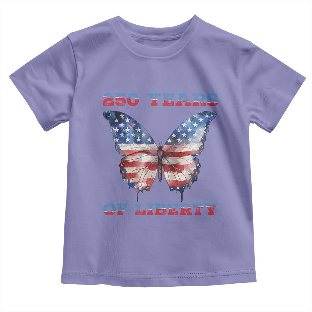 Patriotic Butterfly Toddler T Shirt 250 Years Of Liberty