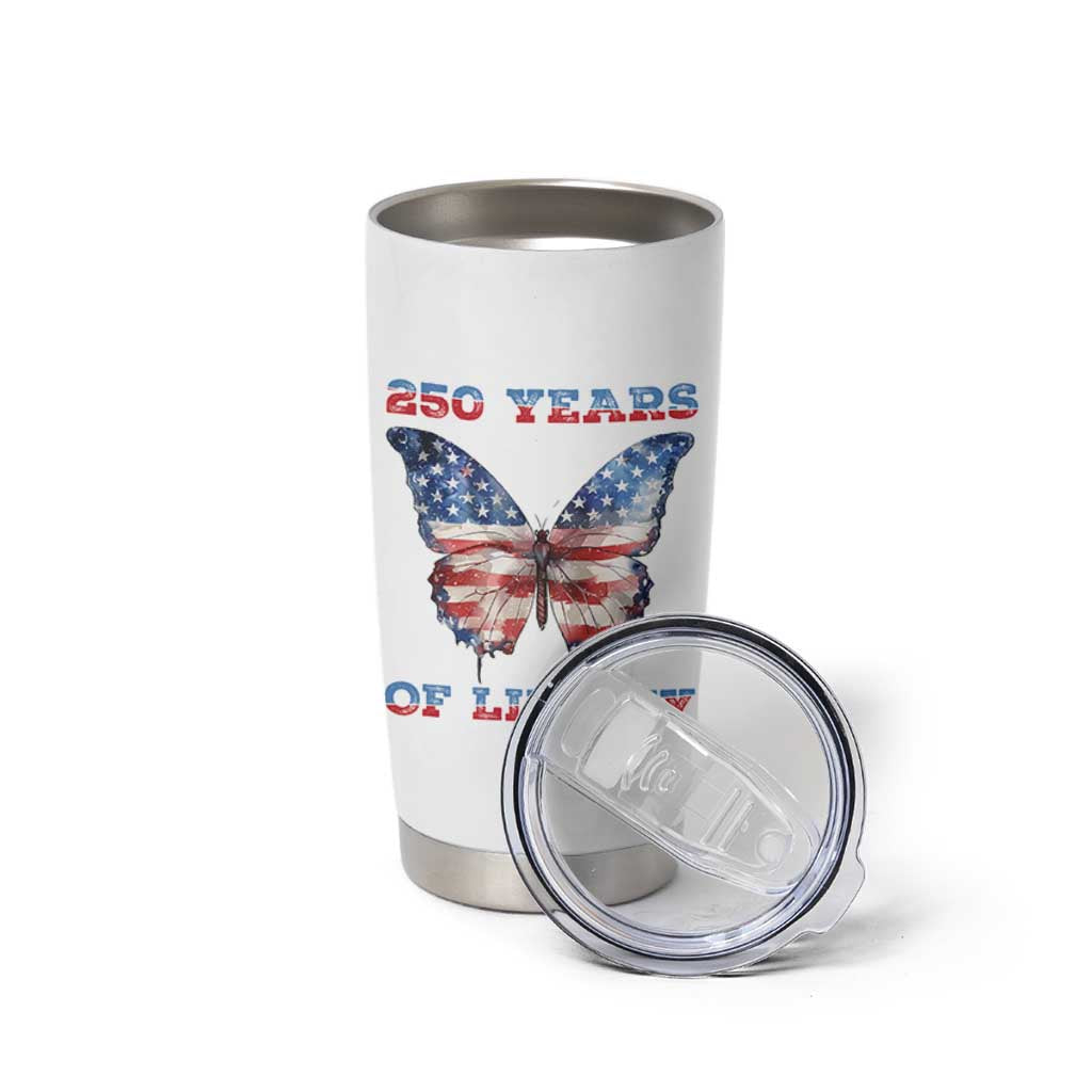 Patriotic Butterfly Tumbler Cup 250 Years Of Liberty