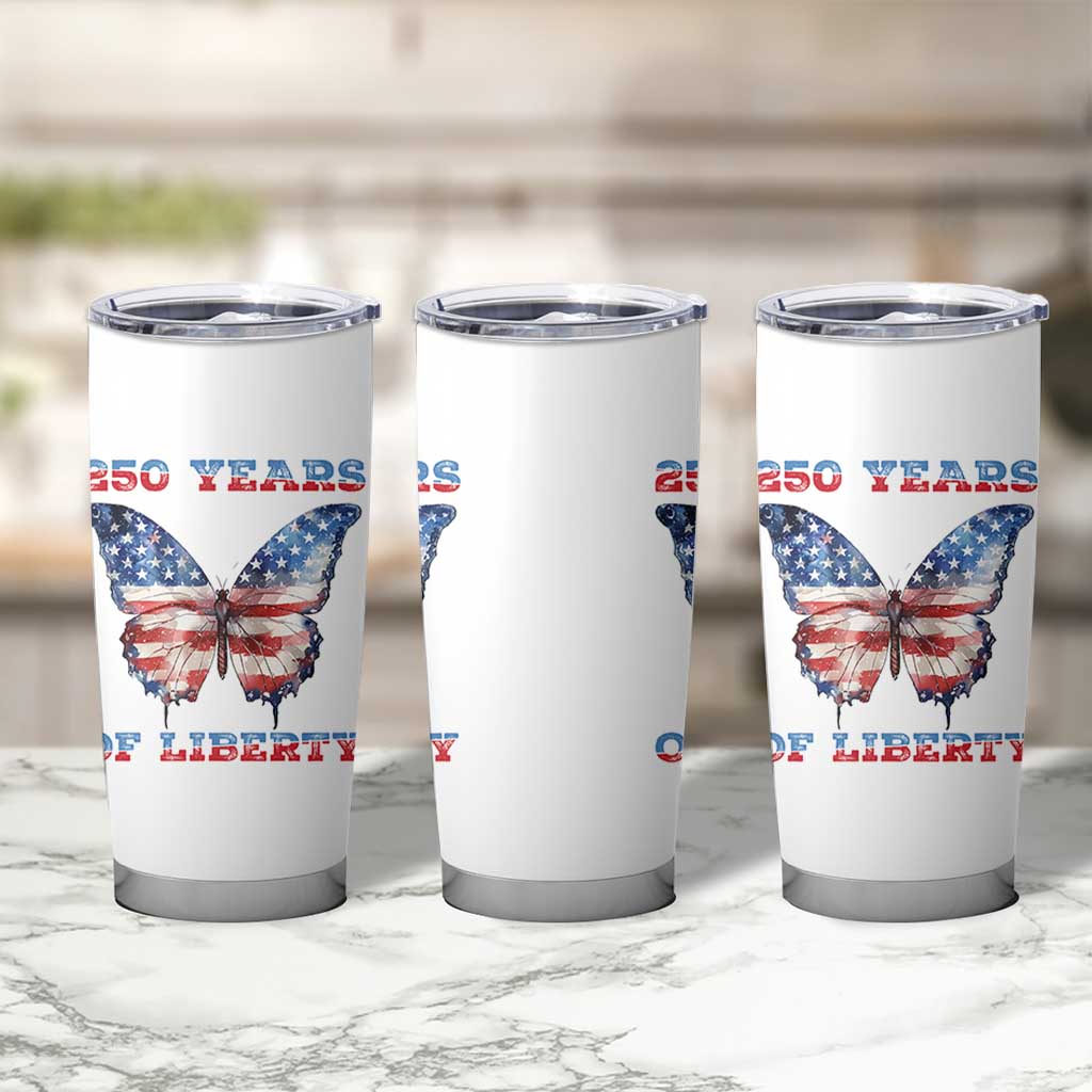 Patriotic Butterfly Tumbler Cup 250 Years Of Liberty